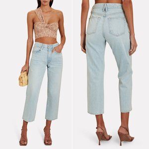SLVRLAKE Sophie Crop JEANS Size 26 Straight Leg Light Blue Love Song NEW $319